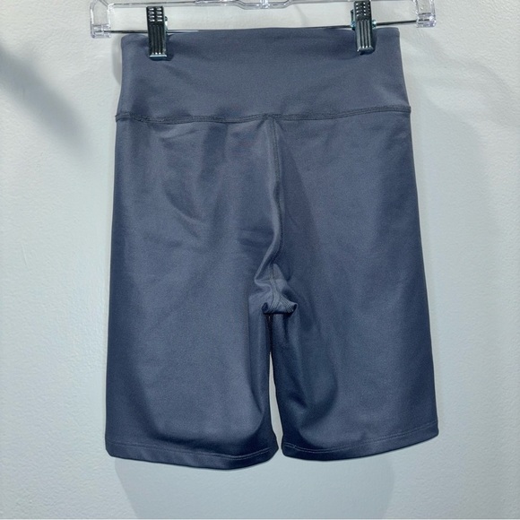 Abercrombie & Fitch High-Waisted Biker Gym Athletic Wear Shorts XS Blue Gray - Picture 4 of 12